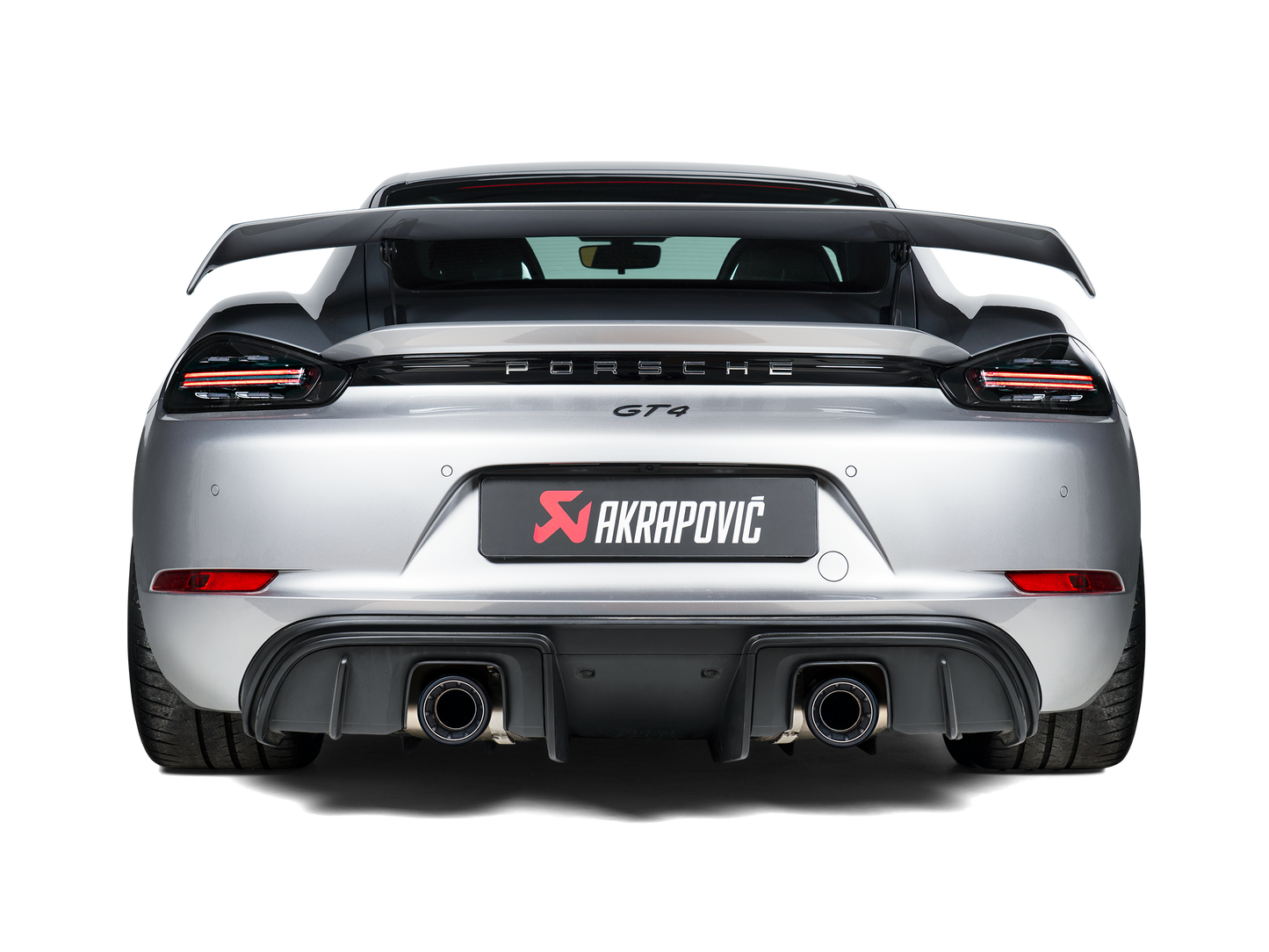 Akrapovic Tail Pipe Set (titanium) - Zwart Porsche Cayman GT4 2023 - Car Part Plug