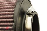 KN clamp-on conical universal sport airfilter, flange inverted red dia. 70MM / dia. top 133MM / dia. base 149MM height 127MM, max. 310HP
