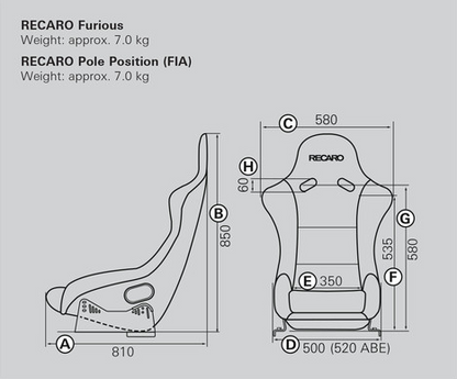 RECARO Pole Position (ABE) Carbon Shell - Car Part Plug